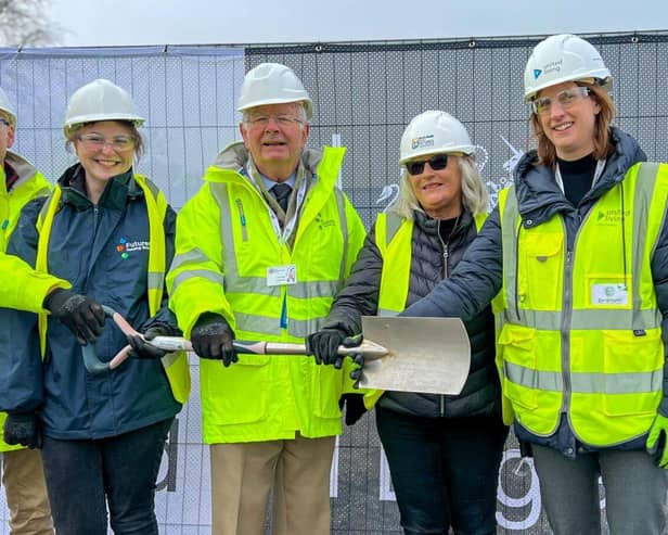 From left to right: Futures colleagues Anthony Holt and Mel Cooknell, with Councillor John Shepherd,