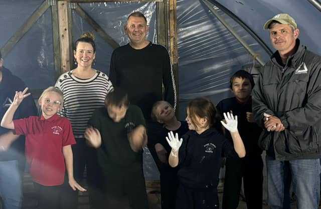 Jessica & David with children from Harry's Club