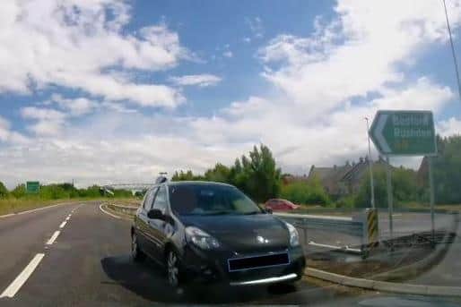 The moment was captured on dash-cam. Picture: Northamptonshire Police