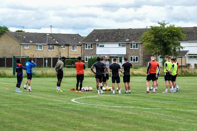Corby Town were back on the training ground last weekend. Picture by Jim Darrah