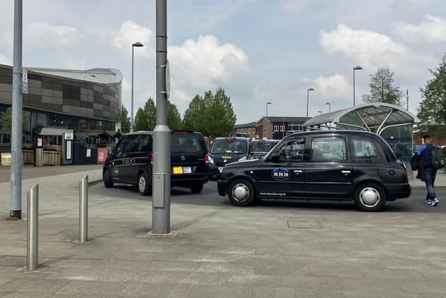 Taxis parked up at a rank on George Street, Corby.
Credit: Nadia Lincoln LDRS