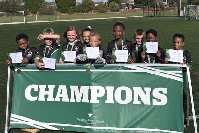 Pupils from Rockingham Primary Academy in Corby enjoy taking part in a football skills day