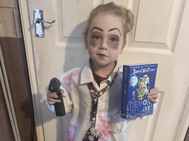 Sophie, age 4, from Kettering, as Demon Dentist