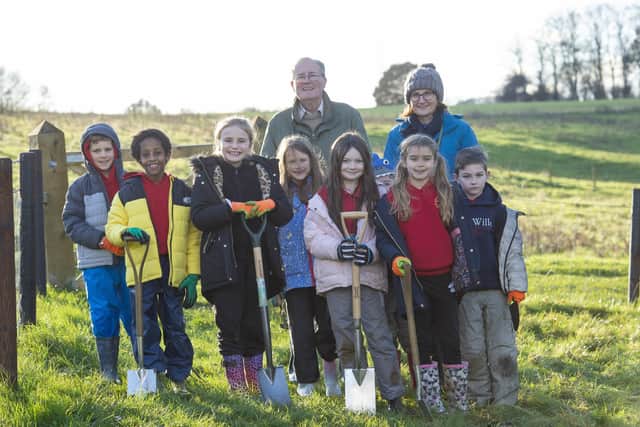 Tree planting with Loddington School