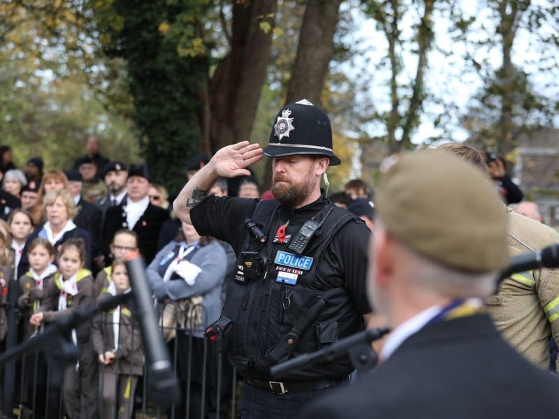 Corby RBL Remembrance Sunday parade and service at Corby War Memorial/