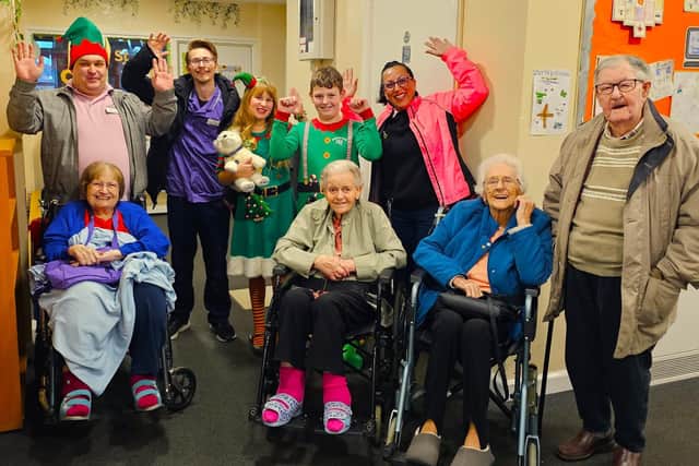 Residents and staff from Elm Bank care home at the St Thomas More School Fete