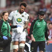 Courtney Lawes suffered a thumb injury against Gloucester earlier this month