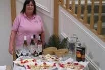 Julie at one of her recent cheese and wine evenings at Brampton View Care Home
