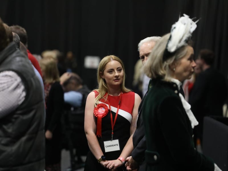 Wellingborough MP and Labour candidate Gen Kitchen arrives at the count