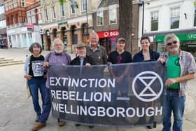 Members of Extinction Rebellion Wellingborough in the town centre today