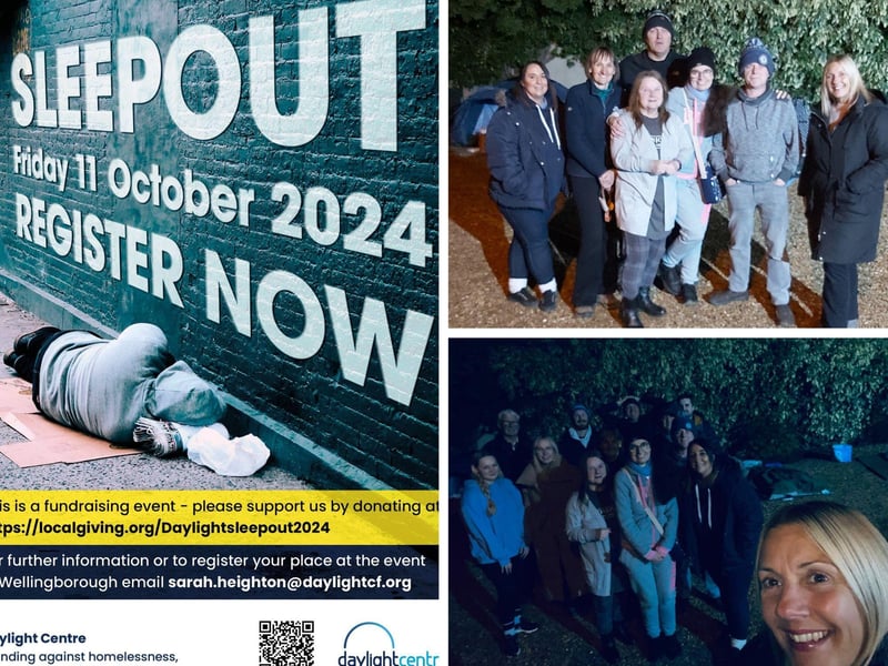 These guys braved the elements for a sleep-out raising awareness and funds for the Daylight Centre in Wellingborough