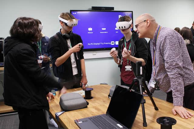 Students using new VR headsets