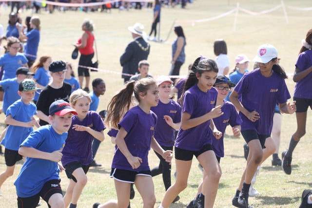 Hatton Academies Trust fun run  - running up the hill