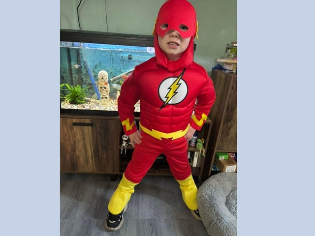 Reid, age 4, as the Flash