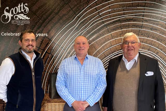 L-R: James Scott (managing director), Joe Cooper and David Scott (chairman).