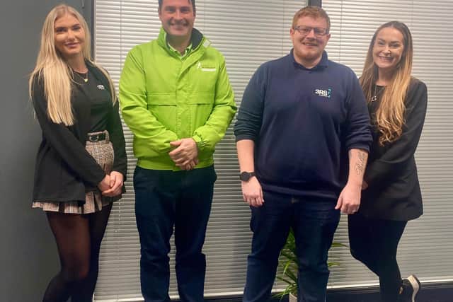 L-R Chloe Brabbins (Marketing and Customer Coordinator at 3RS IT Solutions), Steve Souch, Robert Oram and Leila Souch.