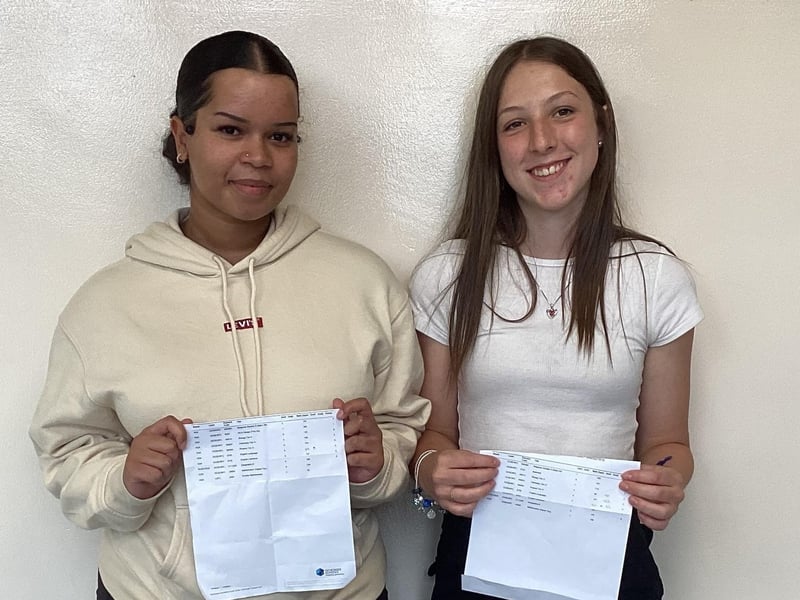Students collecting their GCSE results at Montsaye