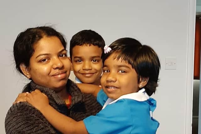 KGH nurse Anju Asok with her two children
