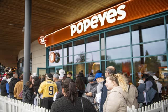 Popeyes opened at Rushden Lakes today in the unit once occupied by Jurassic Grill