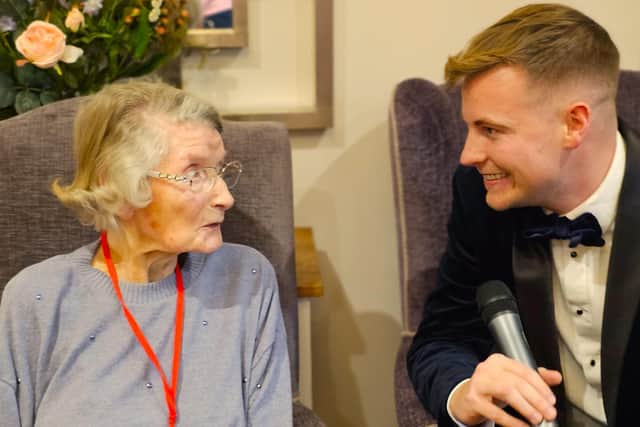 Ollie Corbet, Jazz and Swing Singer performing at Elm Bank care home