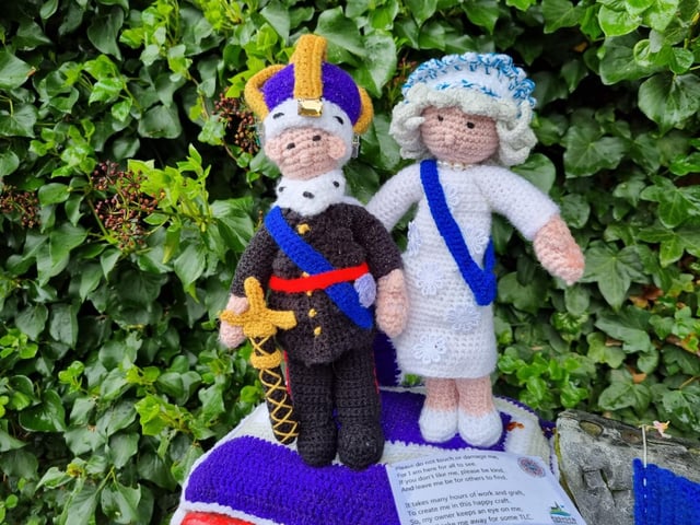 A post box topper in Rushden to mark the coronation