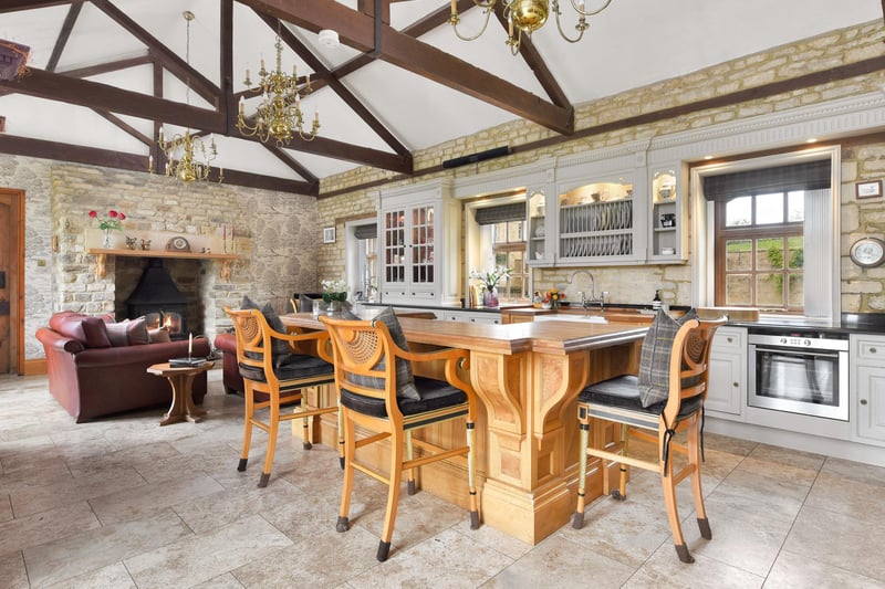 Dine under the magnificent exposed beams