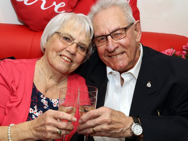 Irene and Brian White celebrate their diamond wedding anniversary in March 2017