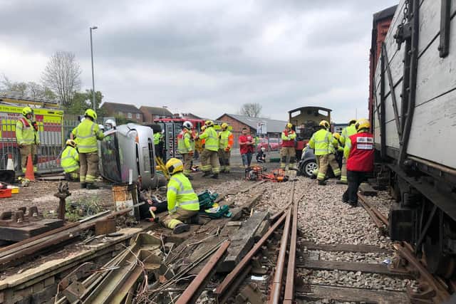 Yesterday's training exercise. Credit: Rushden Fire Station