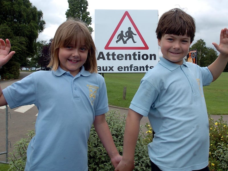 Pupils from St Peter's Junior School Raunds, Abbie Etherington, 8 and Jimmy Bishop, 9.