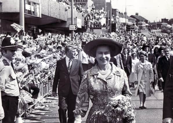 The streets of Barnsley were packed for the Royal Jubilee tour of the town on July 29, 1975 (two years before the actual Jubilee year).  While she was there, the Queen opened the town's new markets and visited Cannon Hall