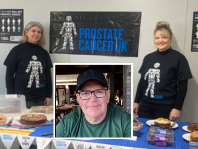 A bake sale at Tata was one of the events held to raise cash in the memory of Joe Campbell (centre). Image: Tata Steel UK