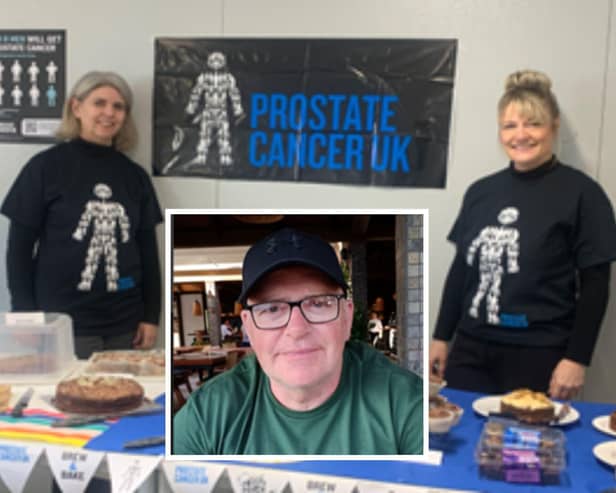 A bake sale at Tata was one of the events held to raise cash in the memory of Joe Campbell (centre). Image: Tata Steel UK