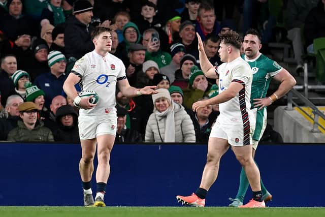Tommy Freeman scored for England against Ireland on Saturday (photo by Charles McQuillan/Getty Images)