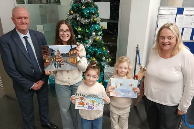 Left to Right: Cllr Martin Griffiths, Anastasia, Ava, Sophie, and Cllr Elizabeth Wright