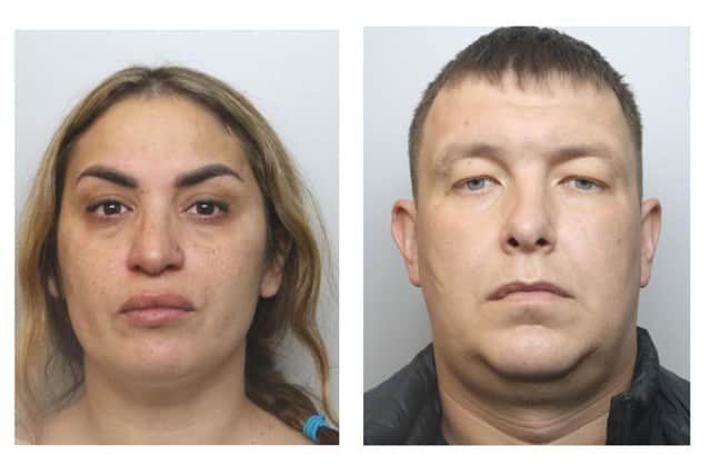 Lyda Petraviciute and Laisvydas Urbaitis, who have been sentenced to nine years in prison for running a human trafficking ring in Corby