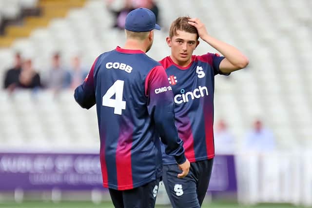 Teenager James Sales was on the wrong end of a brutal over of hitting from Birmingham Bears' Paul Stirling (Picture: Peter Short)