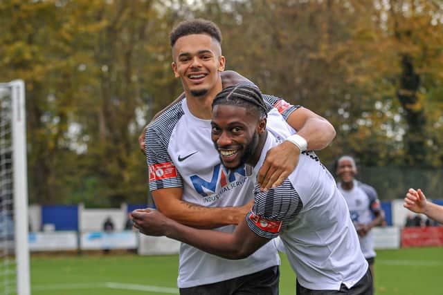 Rio Molyneaux was all smiles after scoring Corby's fourth goal