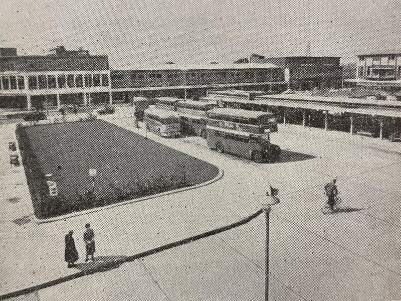 The Old bus station stood where Deene House is now, with Elizabeth Street on the far left of the picture.