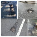 Some of the potholes recently reported in the north of the county