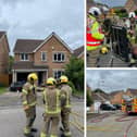 Fire crews at the house fire in Wilkie Road, Wellingborough (Pic credit - Simon Tuhill of Northants Fire & Rescue)