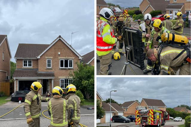 Fire crews at the house fire in Wilkie Road, Wellingborough (Pic credit - Simon Tuhill of Northants Fire & Rescue)