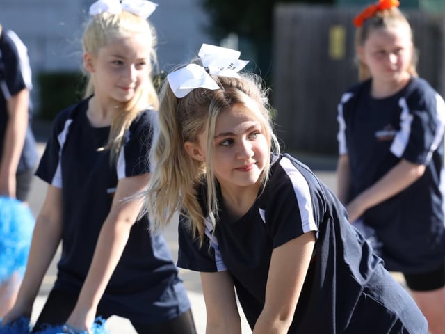 Corby cheerleaders performed at the event