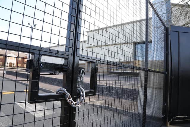Odeon Kettering security fences have been installed prior to the demolition of the building/National World