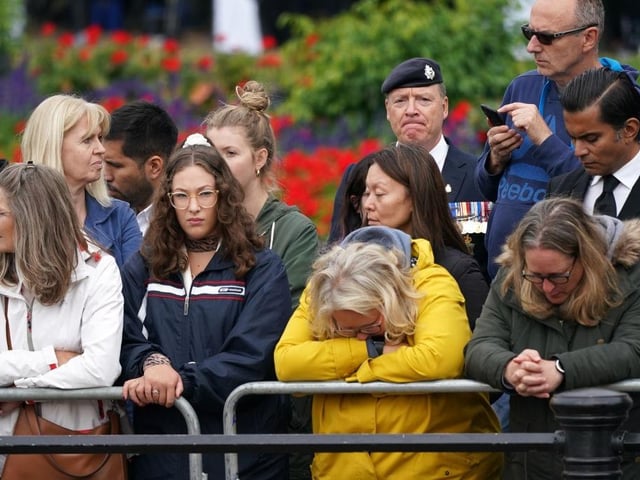 Mourners lined the route to and from Westminster Abbey