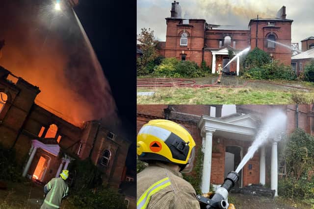 Firefighters tackled a blaze at a derelict building in Kelmarsh. Photo: Northamptonshire Fire & Rescue Service.