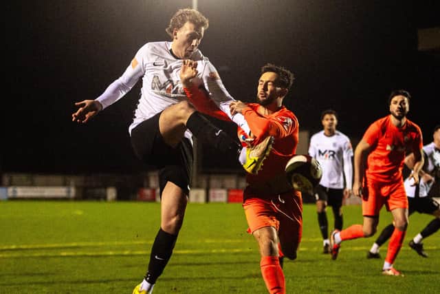 Action from Corby Town's 1-1 draw with Rugby Borough (Picture: Jim Darrah)