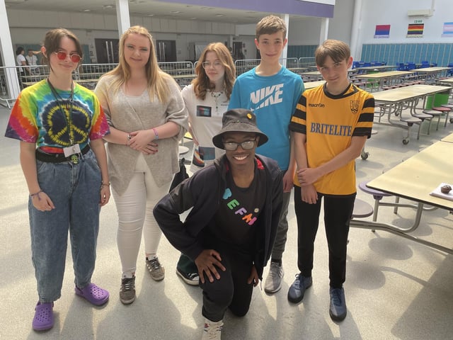 Krishawn (front) lives next door to the Bark family and came up with the idea of holding an event for Florence at school