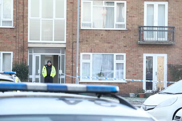 Police at the scene in Petherton Court