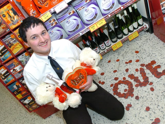 Morrisons in Corby gears up for Valentine's Day. February 2008