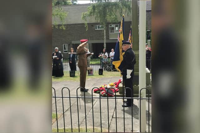 The service was held at the war memorial in Corby Old Village